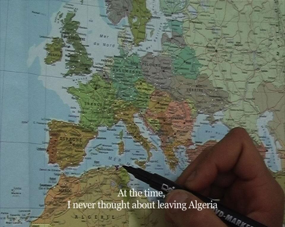 Bouchra Khalili, <i>Mapping Journey #1</i>, frame da video, 2008