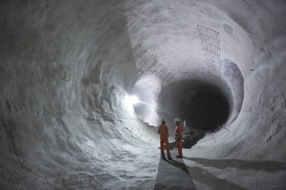 Platform tunnels at the new Crossrail Bond Street station. The 260 metre long platforms run parallel to and around 100 metres to the south of Oxford Street. From 2018, 220,000 passengers are expected to use Bond Street London Underground and Crossrail station every day. Photo courtesy Crossrails