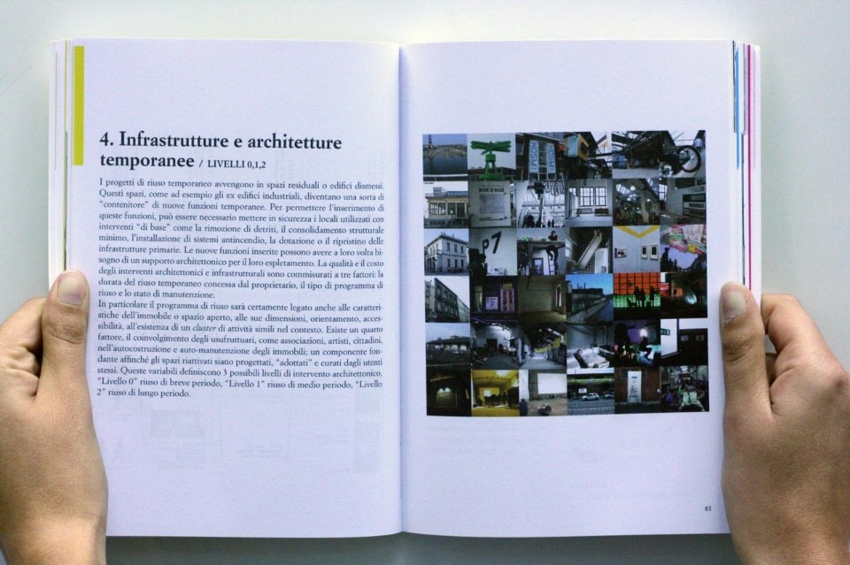 Manuale per il riuso temporaneo di spazi in abbandono, in Italia, altreconomia edizioni con il sostegno di Fondazione Cariplo, 2014