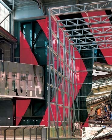 The Guggenheim collides with the Venetian casino. Koolhaas’s architecture attempts to provide a sense of distance between the two. Photography by Michael Moran