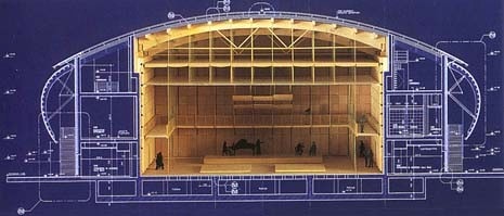 Section through middle-sized small hall. Photo courtesy Renzo Piano Building Workshop