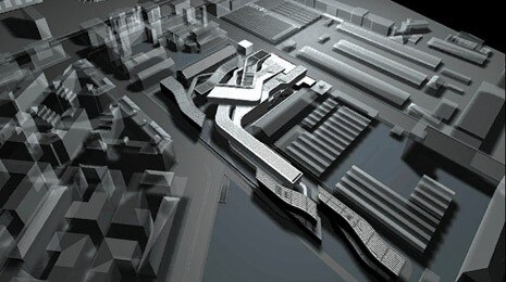 Centro per le Arti Contemporanee in Rome. Aerial view