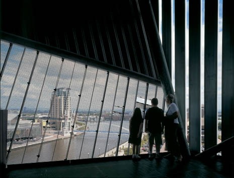 A new footbridge links the museum with Michael Wilford’s Lowry concert hall


