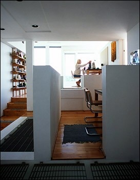 Inside, a number of skylights corresponding with a series of openings in the floor, and no dividing walls
Inside, a number of skylights corresponding with a series of openings in the floor, and no dividing walls