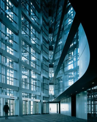 The main entrance demonstrates Nouvel’s preoccupation with the impact of light on surface The main entrance demonstrates Nouvel’s preoccupation with the impact of light on surface