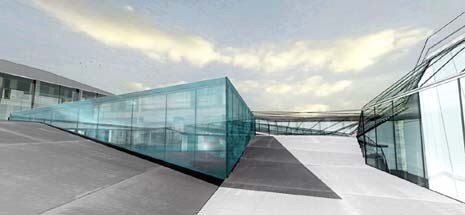 The terrace of Macro (Contemporary Art Museum in Rome) designed by Odile Decq
