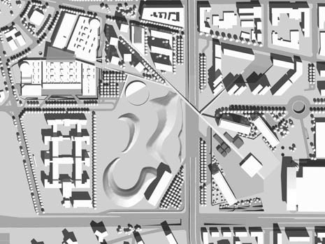 Master plan of the Portello project covering the areas north of the present Milan Trade Fair pavilions