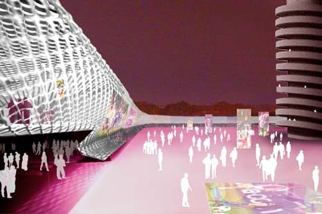 <b>San Siro</b>. The project by Stefano Boeri includes a new foyer enclosure, situated at the foot of the stadium and built with rhomboidal metal mesh