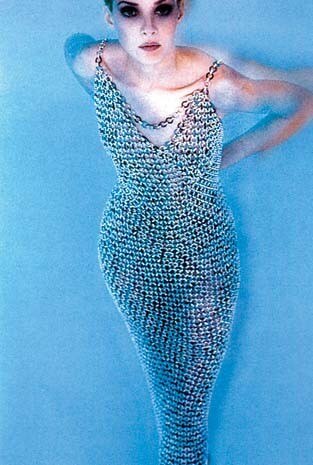 Paco Rabanne’s metallic dress also made a mark on Future Systems’s design