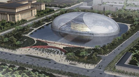 National Theatre, Paul Andreu. The ultimate in anti urban architecture – an egg in a reflecting pool