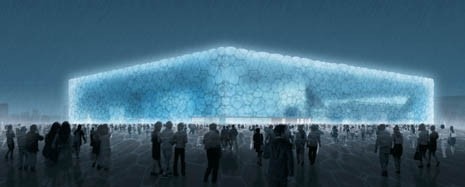 National Swimming Centre, PTW Architects. This competition winning design will be built next to Herzog and de Meuron’s stadium