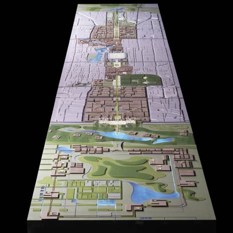 North South Axis. Albert Speer junior is attempting, so far without success, to create a new 24 km long North South axis for Beijing