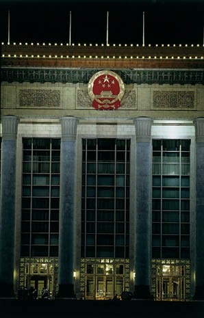 The Museum of the Revolution designed by Zhang Kaiji, and above, Zhang Bo’s Great Hall of the People, present two different faces of Chinese architecture, confronting each other across Tiananmen Square