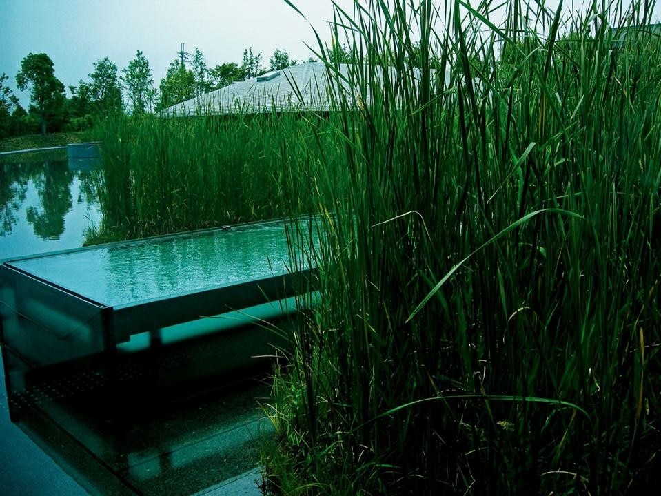 The water garden that
surrounds the Sagawa
Art Museum
