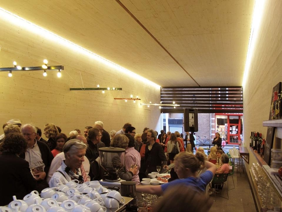 Contributing artwork for bar, furniture and shutter by Richard Woods