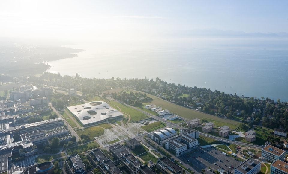 On the shores of Lake Geneva, the Rolex Learning Center, by SANAA. On the shores of Lake Geneva, the Rolex Learning Center, by SANAA.
