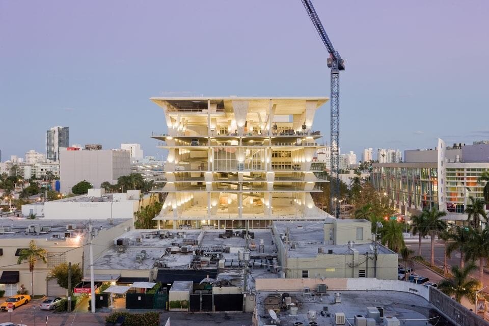 Jacques Herzog and Pierre de Meuron add a light touch to Miami’s skyline with their building on Lincoln Road. Jacques Herzog and Pierre de Meuron add a light touch to Miami’s skyline with their building on Lincoln Road.