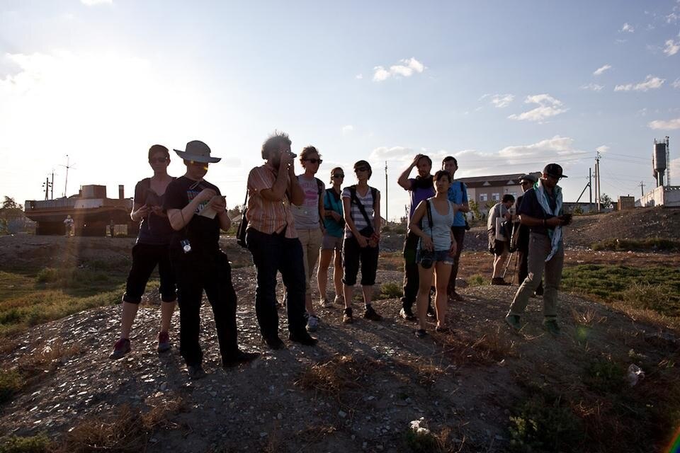 Investigations at the Aral Sea. Photograph by Neil Berrett.