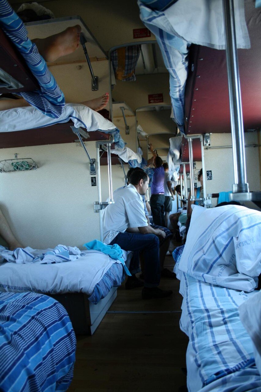 Chaos inside of the train. Photograph by Nelly Ben Hayoun.