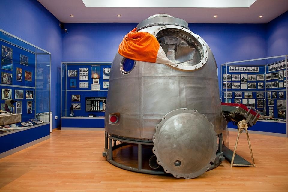Capsule in Baikonur cosmodrome museum. Photograph by Neil Berrett.