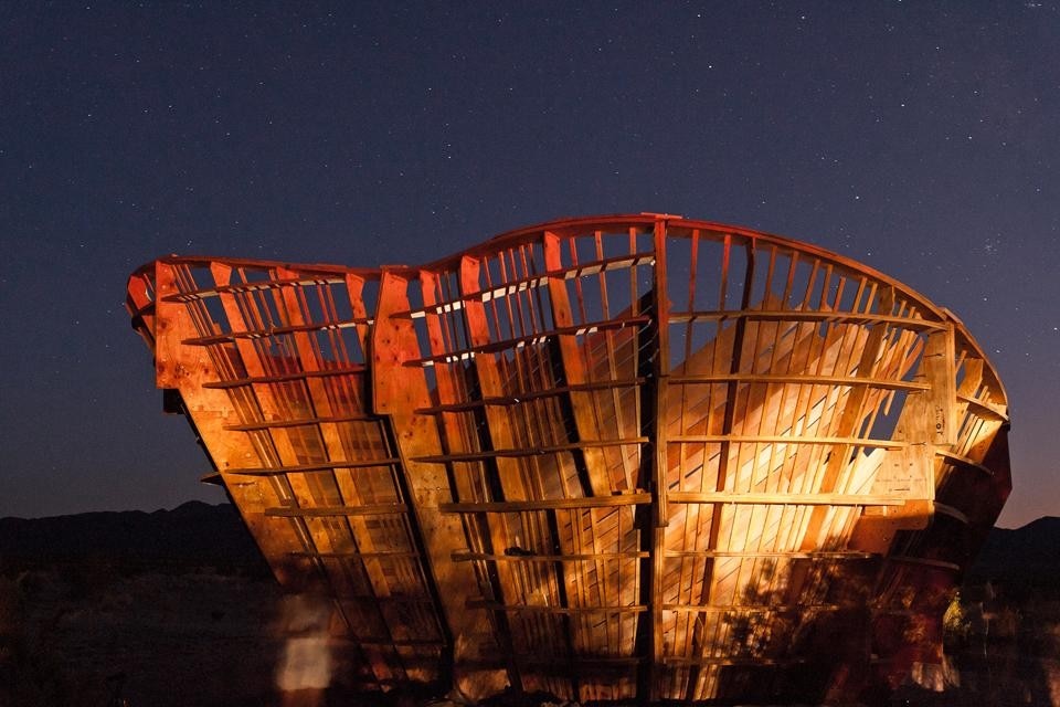 "Yucca Crater's next morphosis is as unpredictable as that of any other abandoned or wild formation of the desert, be it a vacant swimming pool, a homestead shack, a cactus, or a mirage," explains Benjamin Ball