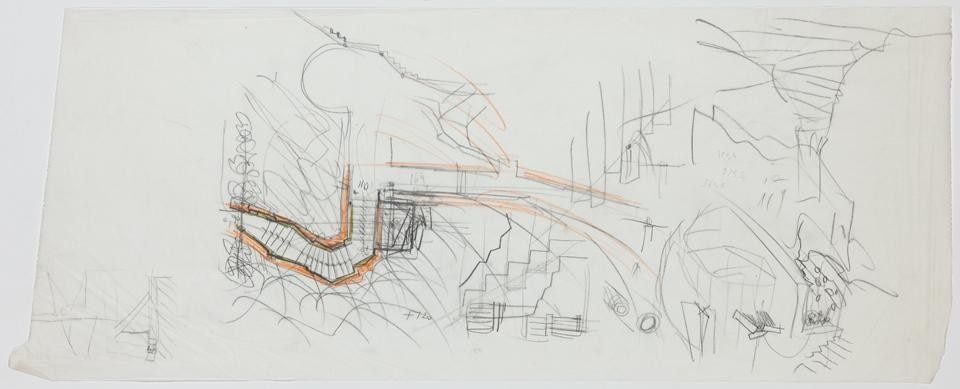 
Carlo Scarpa, Villa Ottolenghi, study for the entrance stair. Courtesy of The Irwin S. Chanin School of Architecture Archive of The Cooper Union
