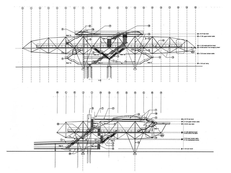 Diller Scofidio + Renfro, <em>Blur Building</em>, Yverdon-les-Bains, 1999, sections