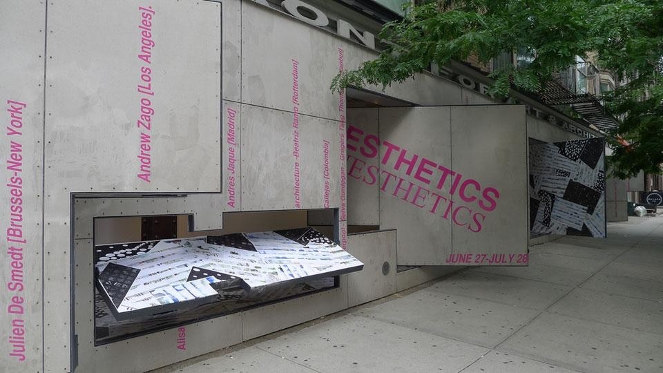 <em>Aesthetics/Anesthetics</em>, installation view at the Storefront for Art & Architecture, New York