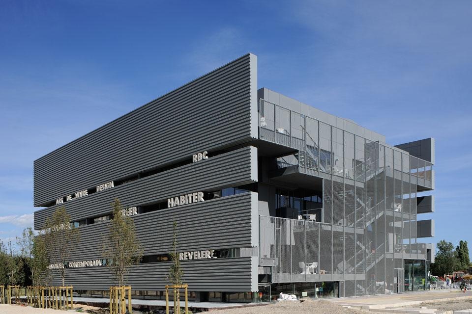 Top: The southwest front of the RBC Design Center. Above: the northwest elevation. Photo by E. Saillet