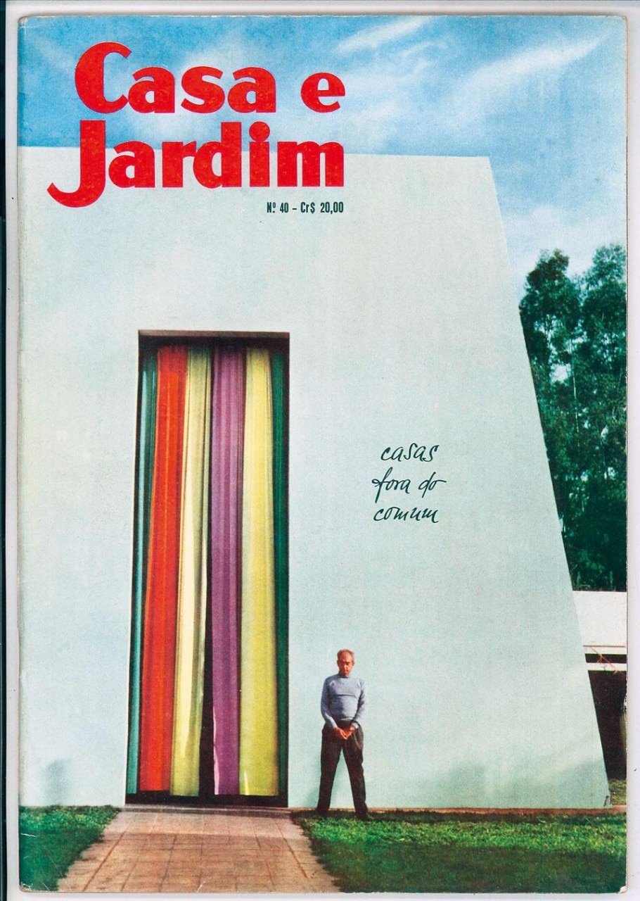 Flávio de Carvalho on the
cover of Brazilian magazine
<em>Casa e Jardim</em> (no. 40, 1958)