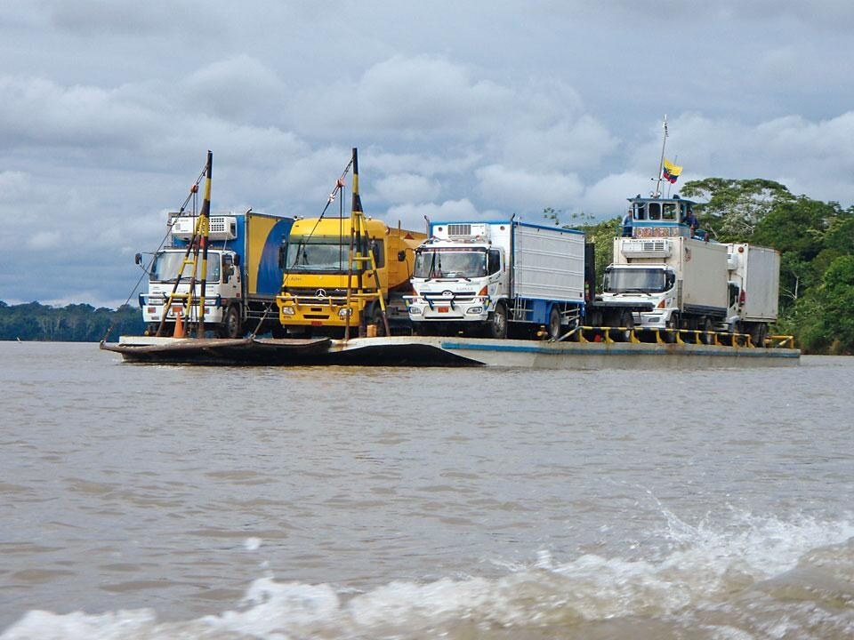 A barge on the Napo
River, Ecuador. Photo by Katy Barkan