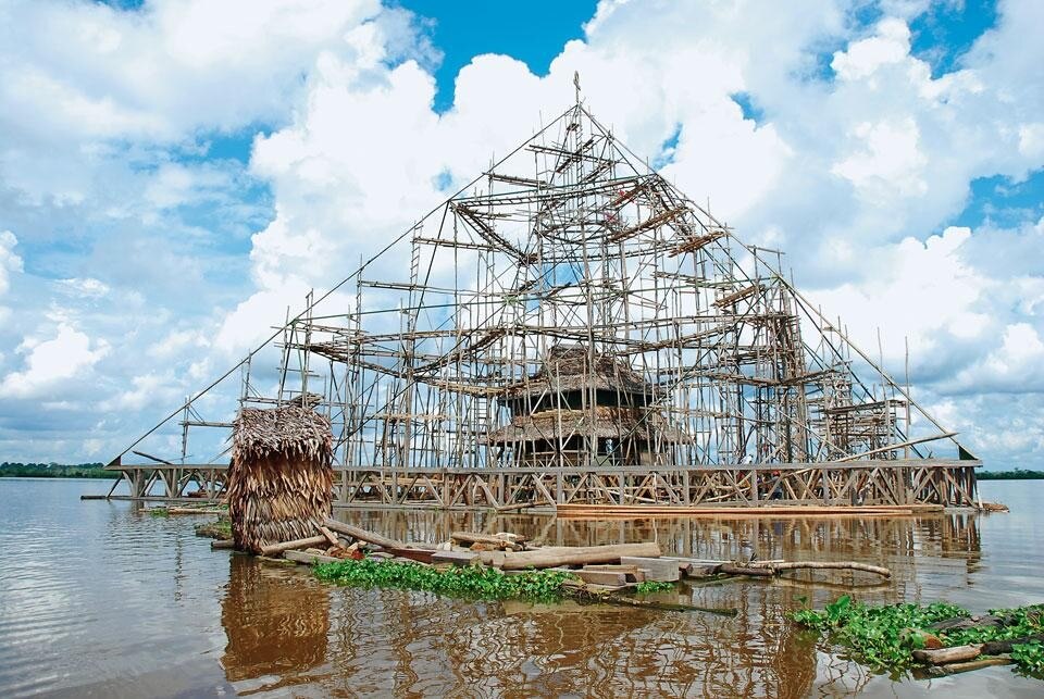 A wooden pyramid near
Iquitos, Peru