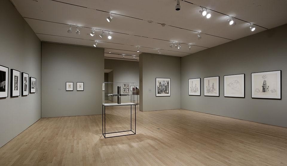 "Lebbeus Woods, Architect", installation view of the exhibition, San Francisco Museum of Modern Art (SFMOMA)