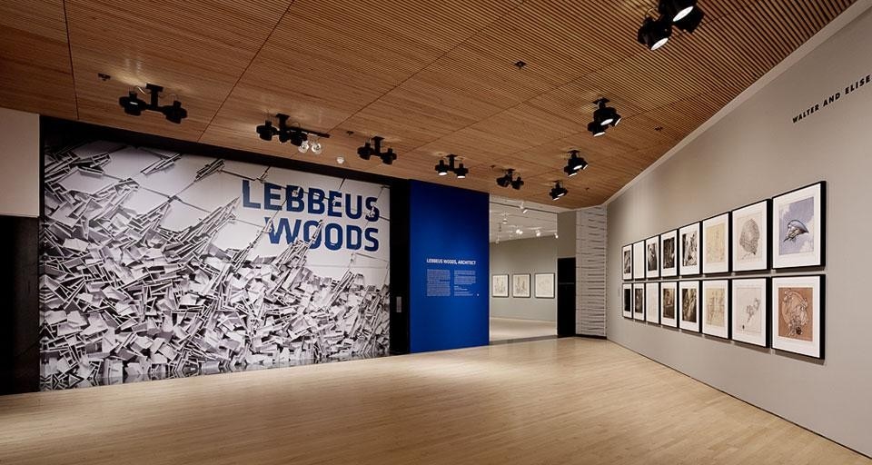 "Lebbeus Woods, Architect", installation view of the exhibition, San Francisco Museum of Modern Art (SFMOMA)