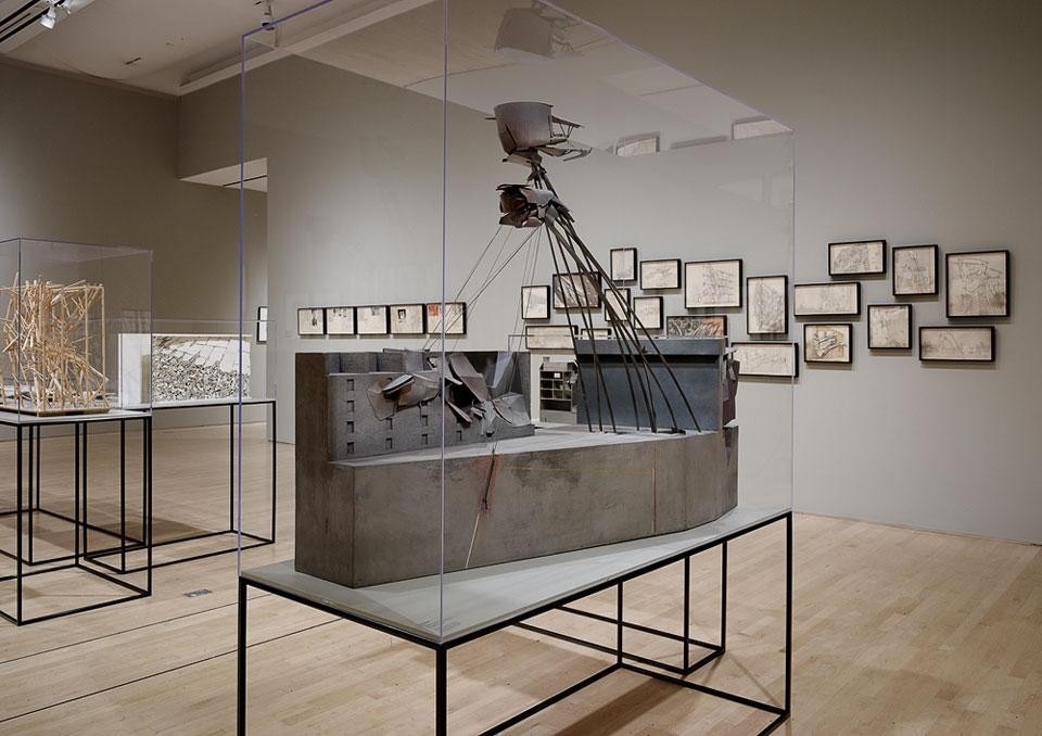 "Lebbeus Woods, Architect", installation view of the exhibition, San Francisco Museum of Modern Art (SFMOMA)