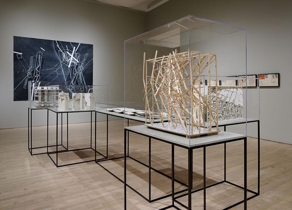 "Lebbeus Woods, Architect", installation view of the exhibition, San Francisco Museum of Modern Art (SFMOMA)