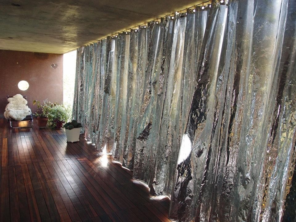 Ten inside & outside curtains and two red carpets for Villa Floirac, 2012