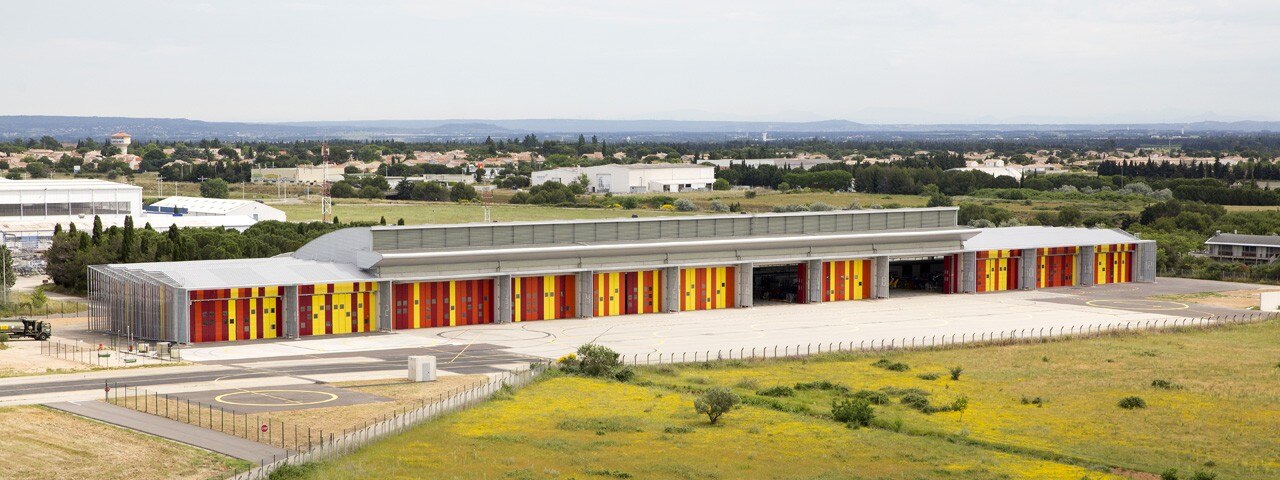 NJB Architectes, Extension of the helicopter group of civil security, Nîmes Garons , France