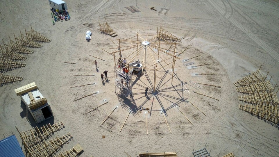 Studio Akkerhuis, Mobile bamboo theatre, Noordwijk, 2017