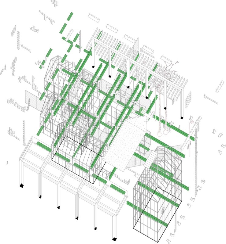 Architecten de Vylder Vinck Tailleu, PC Caritas, assonometria