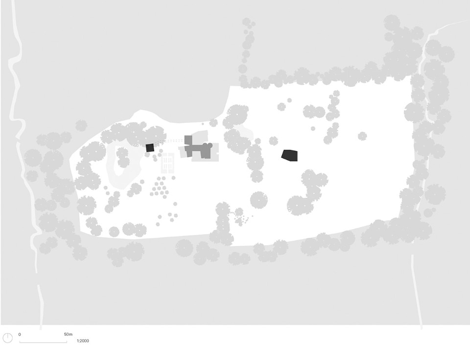 Carmody Groarke, Two Pavilions, plan of the site