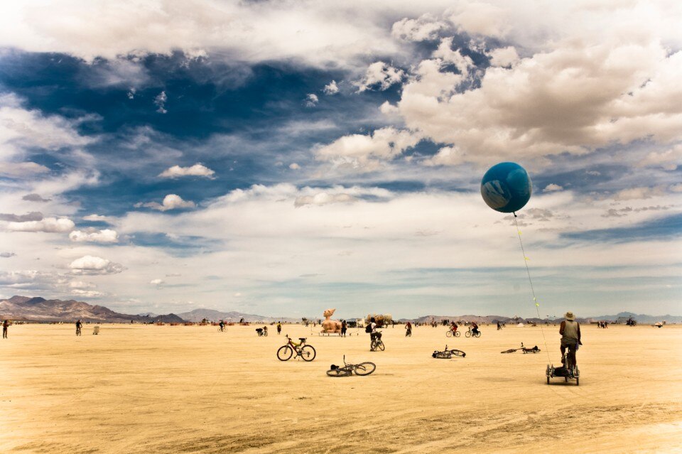 Black Rock City is the dwelling in the Nevada desert that every year for ten days turns into an open-air commune for the arts. Photo: Alessandro Scarano.