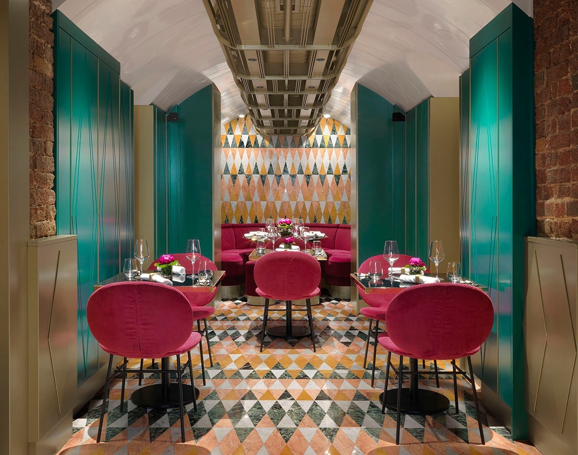 Italian Interiors From The Sixties Inspire A New Restaurant In Covent Garden In London By Collidanielarchitetto