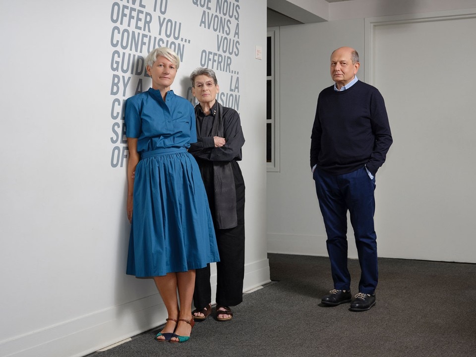 Giovanna Borasi, Phyllis Lambert, and Mirko Zardini, at the CCA. Photo Richmond Lam