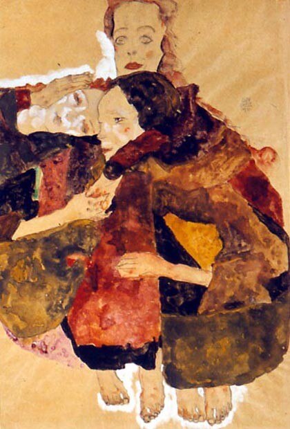 Egon Schiele, “Group of Three Girls,” 1911, Graphische Sammlung Albertina, Wien