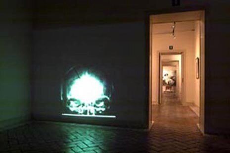 Video projection at Goethe House by Katharina Sieverding