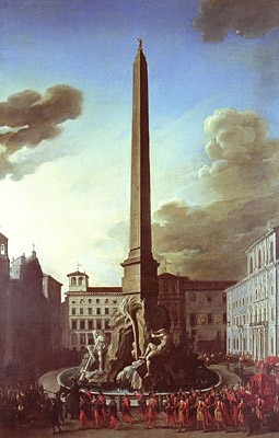<i>Visita di Innocenzo X alla fontana dei fiumi a piazza Navona</i>, 1651, painting
