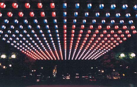 Daniel Buren, <i>Tappeto Volante</i>, Piazzetta Mollino (Teatro Regio)
