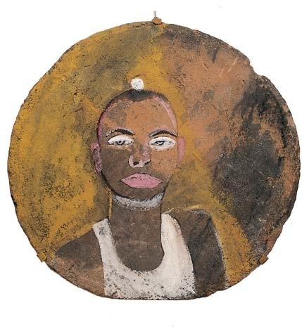 Francesco Clemente in a self-portrait on stone of 1982