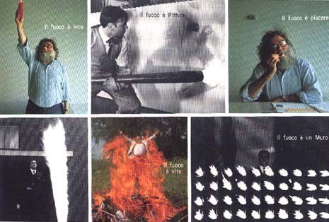 Restanystory: with the fire of Yves Klein. Fire is light. Fire is picture. Fire is pleasure. Fire is sculpture. Fire is life. Fire is a wall of flames. From Domus 612, October 1980